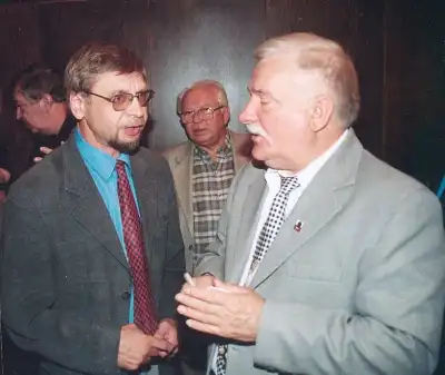 Romuald Mieczkowski z Lechem Wałęsą