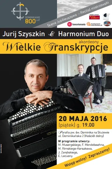 POLECAMY: Recital duetu Harmonium Duo z najwybitniejszym akordeonistą świata – maestro Jurijem Szyszkinem z Rosji.