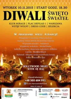 Diwali – indyjskie święto świateł w Club Mirage w Warszawie (10.11.15)